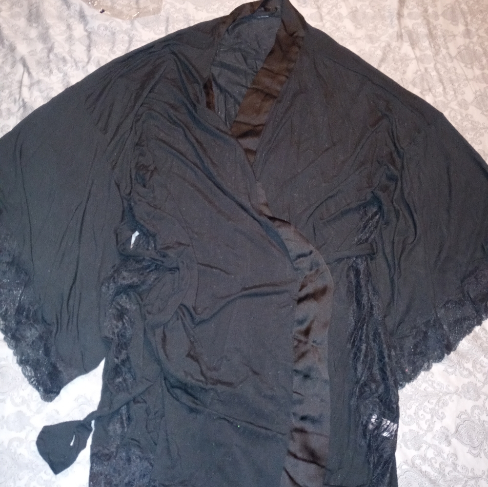 Victoria secret xl-xxl black modal kimona lace robe